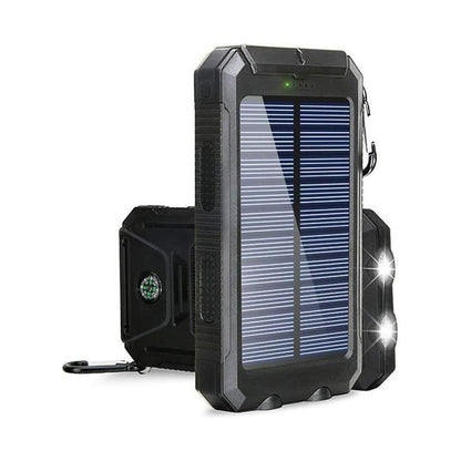 20000mAh Portable Type-C Solar Power Bank for All Cell Phones - Waterproof Battery Pack,  Three Outputs/LED Flashlights