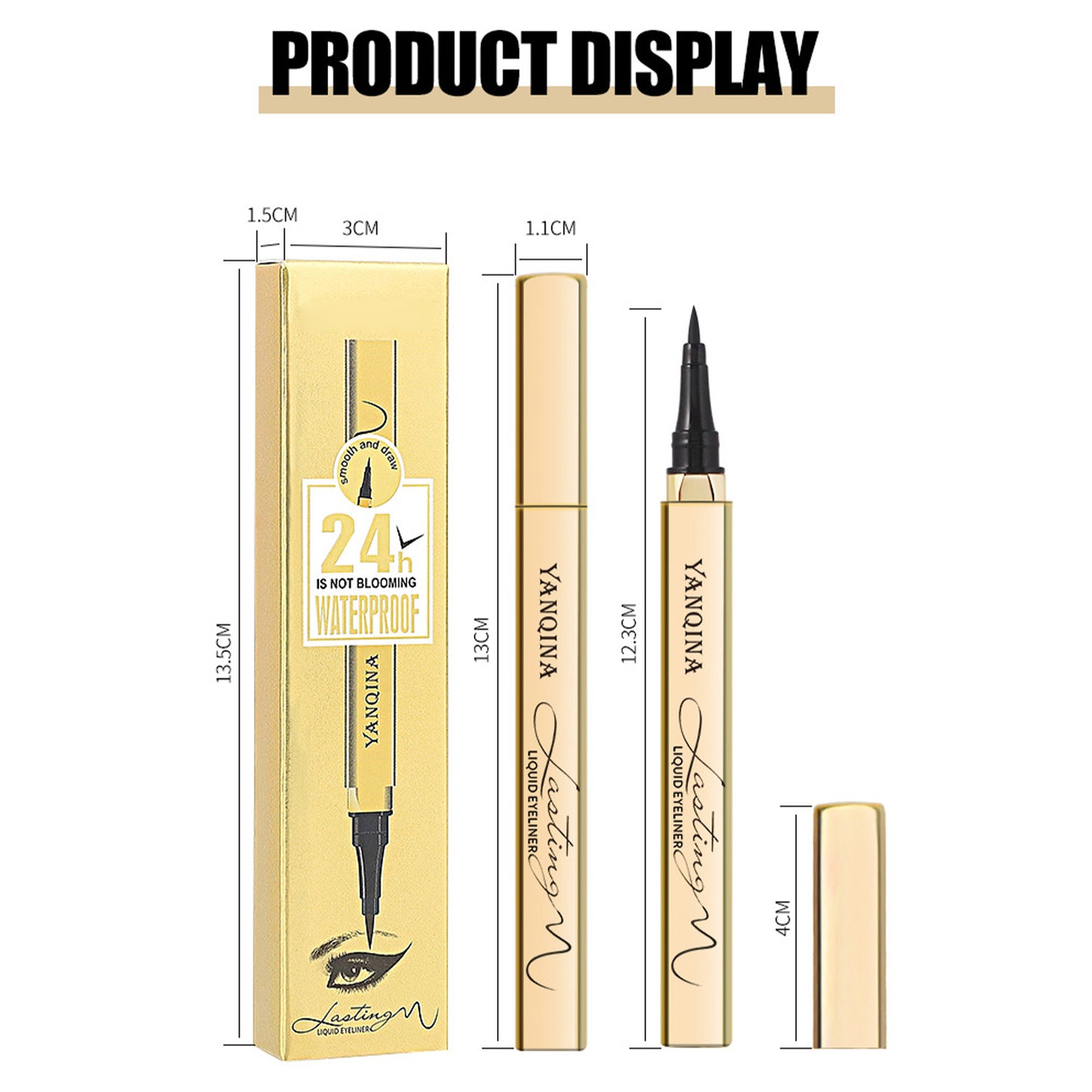 2PCS Waterproof Liquid Eyeliner Pen – Long-Lasting, Fast-Drying Precision Black Eyeliner