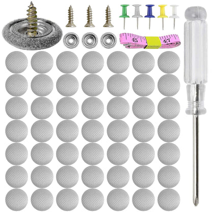 50PCS Automotive Car Roof Headliner Repair Button (with Pushpins + Measure + Screwdriver)
