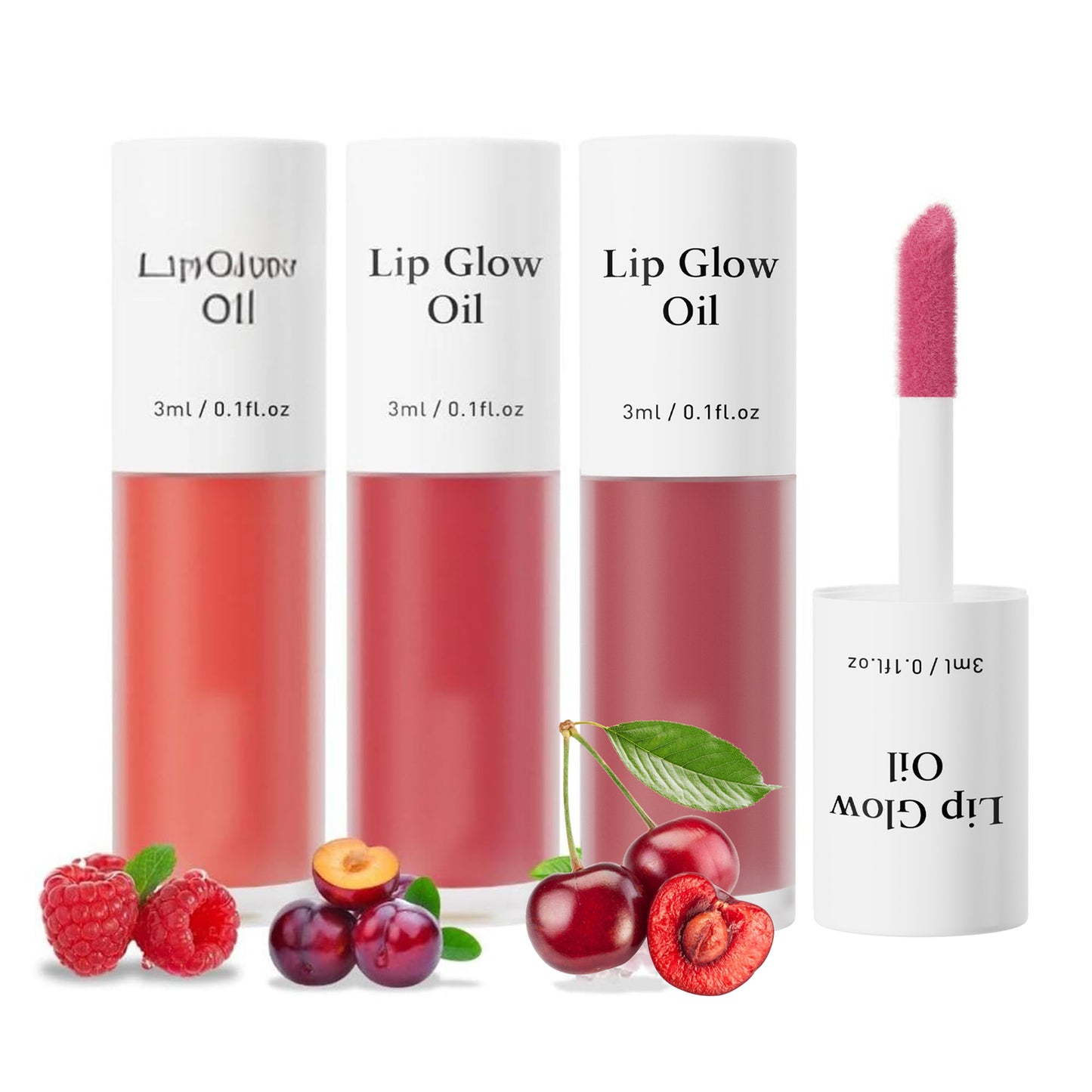 3Pcs/set Hydrating Glossy Lip with Nourishing Fruit Oils