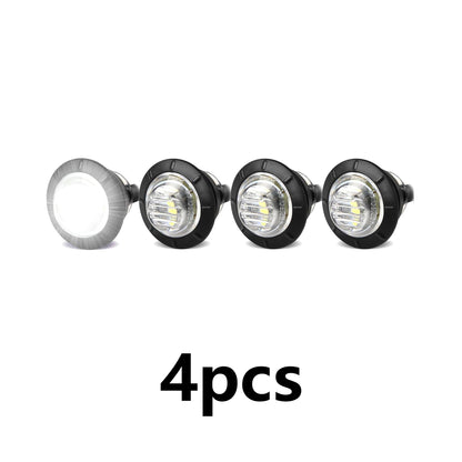 4pcs 3/4" Round LED Trailer Side Marker Clearance Lights
