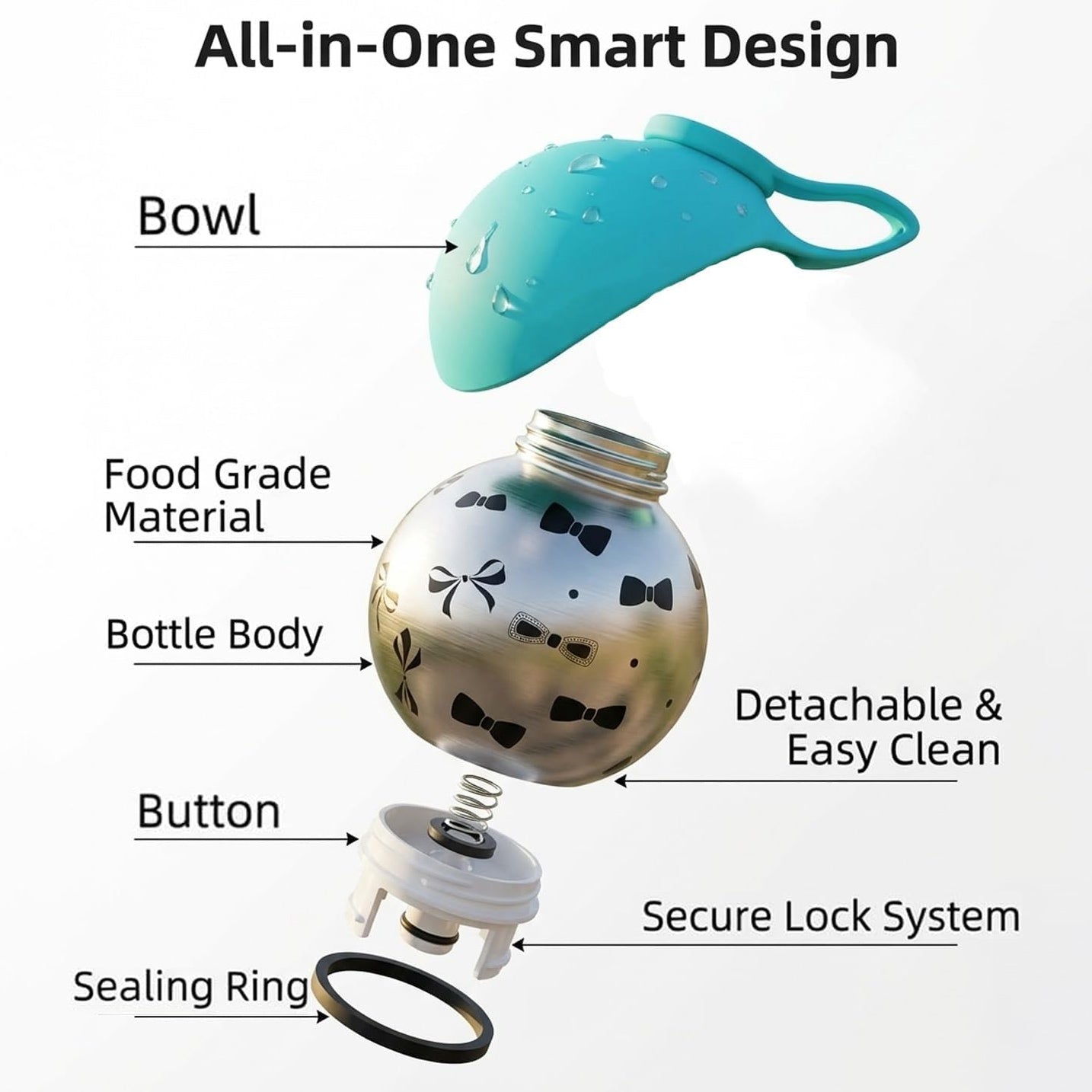 2-in-1 Portable Dog Water Bottle with Bowl