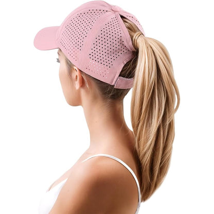 Cross Back Ponytail Hat for Women