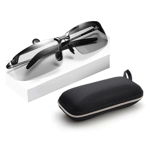 Photochromic Polarized Driving Sunglasses for Men - Day to Night Transition Safety Glasses