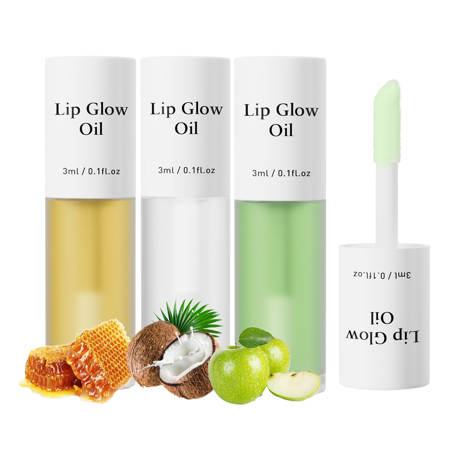 3Pcs/set Hydrating Glossy Lip with Nourishing Fruit Oils