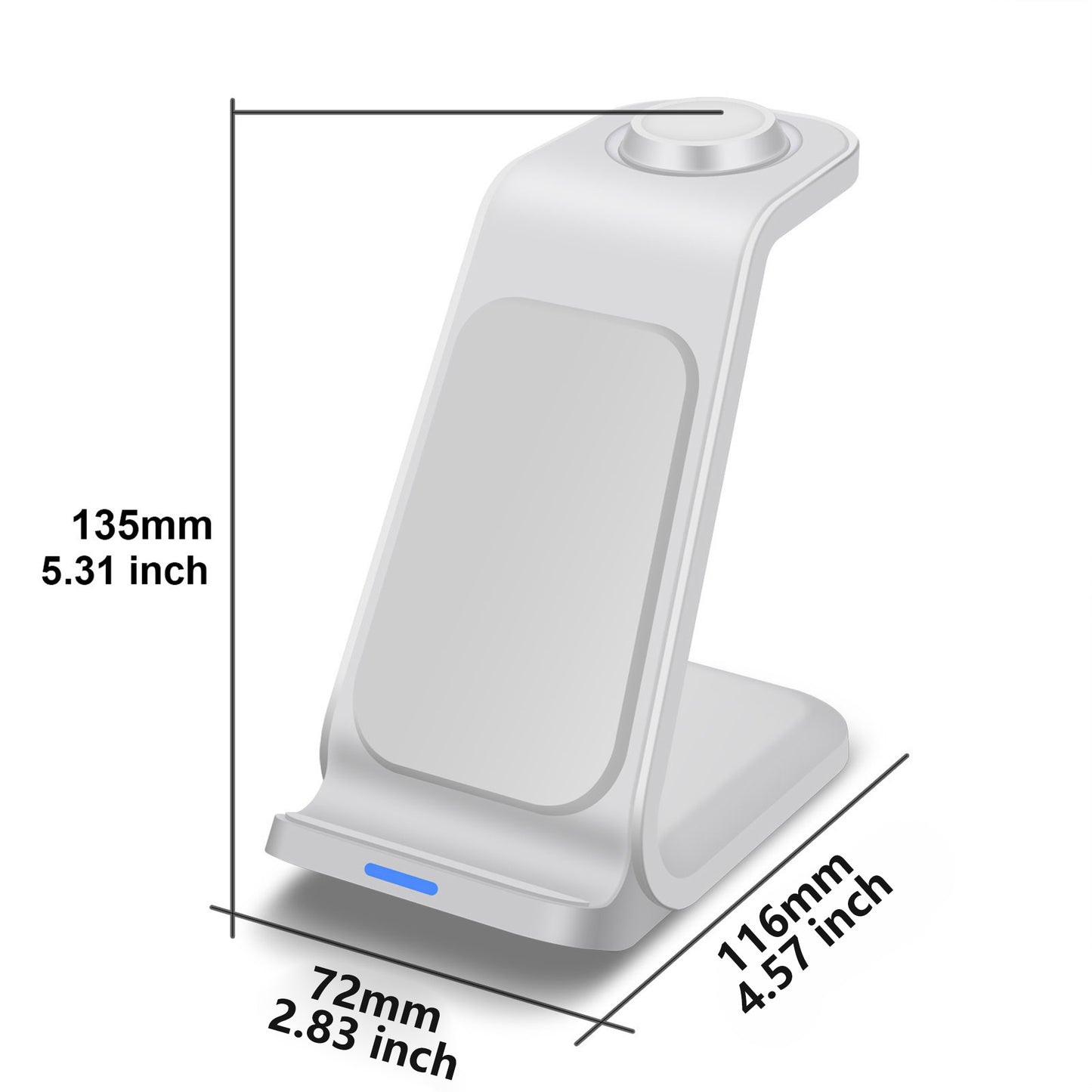 3-in-1 Wireless Charger Dock Station for Phone, Watch, and Earbuds