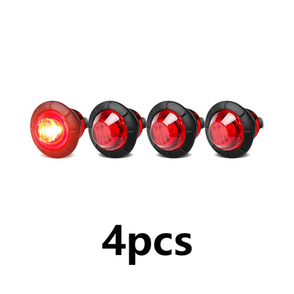 4pcs 3/4" Round LED Trailer Side Marker Clearance Lights