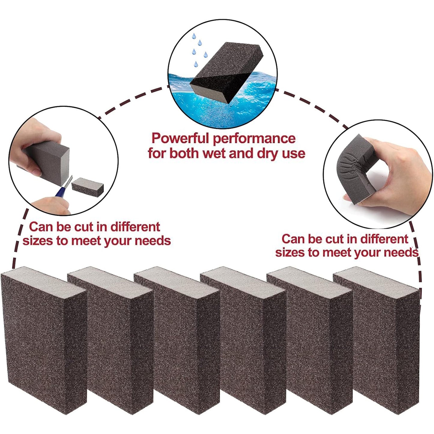 5PCS 80 Grit Coarse Sanding Block Washable & Reusable Sandpaper Sponge