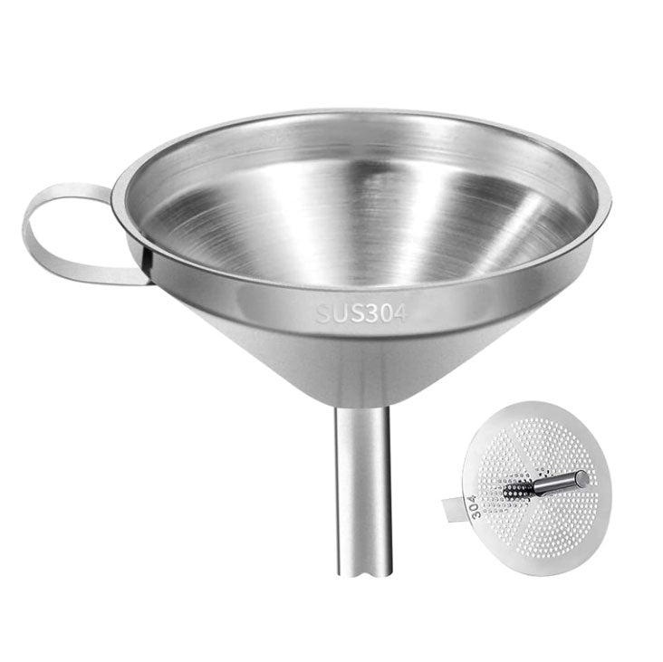Food Grade Metal Funnel with Strainer for Filling Bottles, Transferring Liquid
