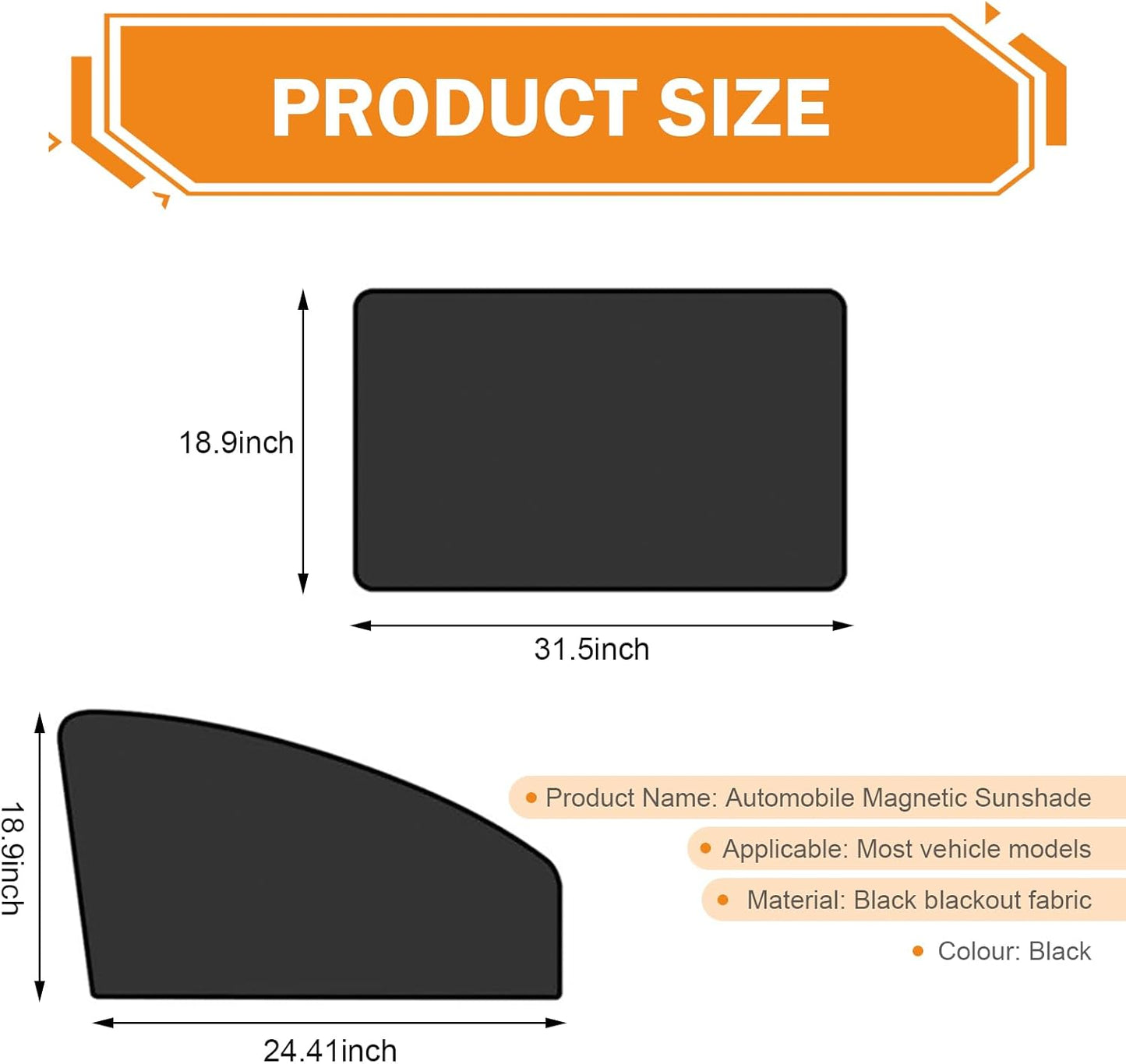 4 PCS Car Window Sun Shades, Light Block Privacy Curtains