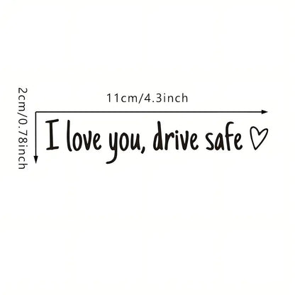 4 "I Love You, Please Drive Safely" Car Rearview Mirror Stickers