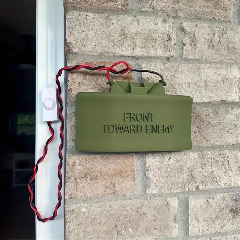 Classic Military Theme Plastic Door Sign Kit, Wired Doorbell Cover Prank
