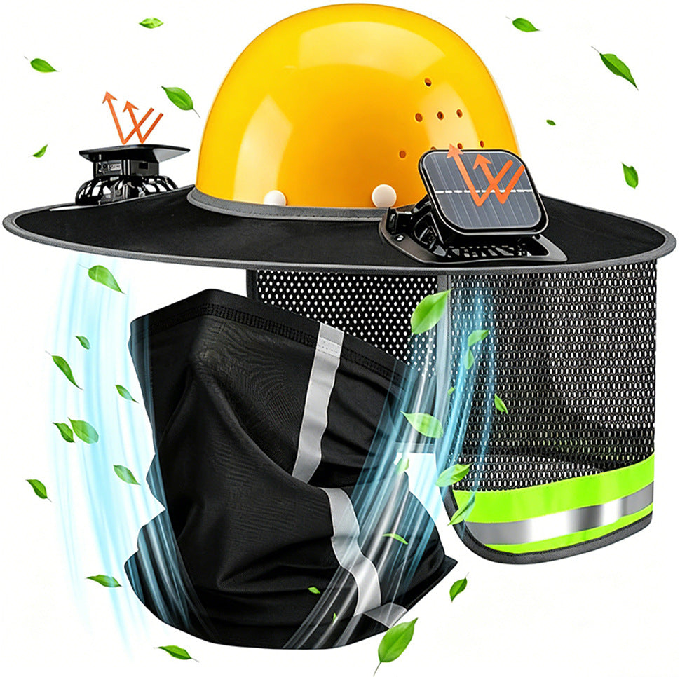 Solar-Powered Fan Safety Helmet