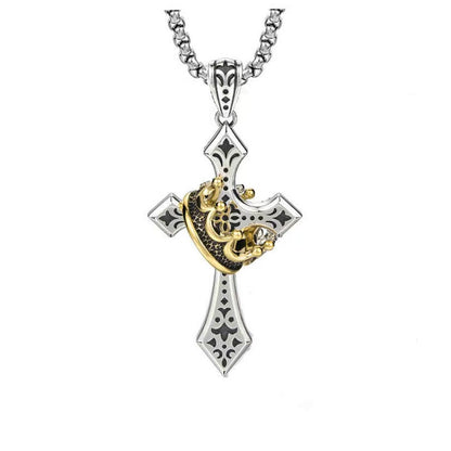 Men's Crown Cross Necklace