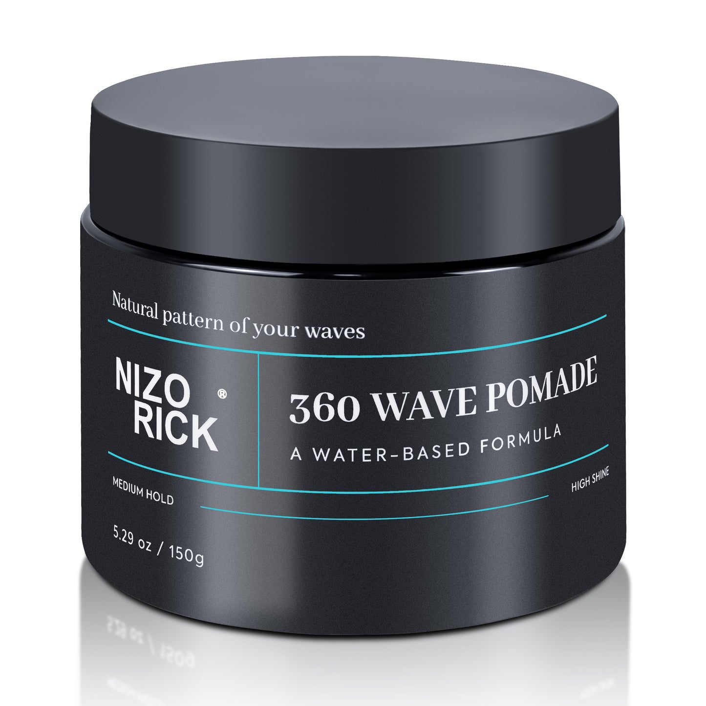 Men's 360 Wave Pomade 150g, Water-Based – Wave Styling Grease for Hair – Non-Greasy