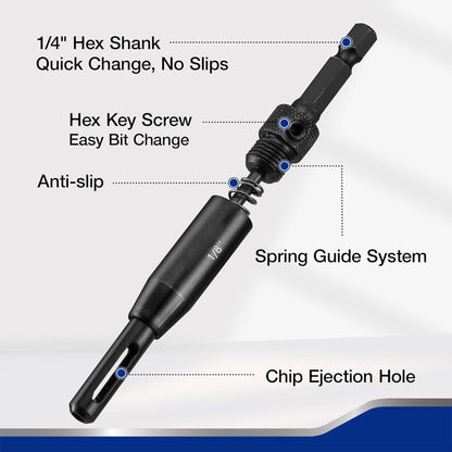 3pcs Upgraded Self-Centering Hinge Drill Bit Set with Hex Key