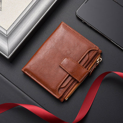 RFID Blocking PU Large Capacity Business Wallet for Men & Women