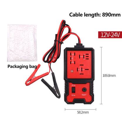 12-24V Automotive Relay Tester Kit with Test Leads, Fuse & Socket Tester, Signal Light for Car Battery Diagnostics