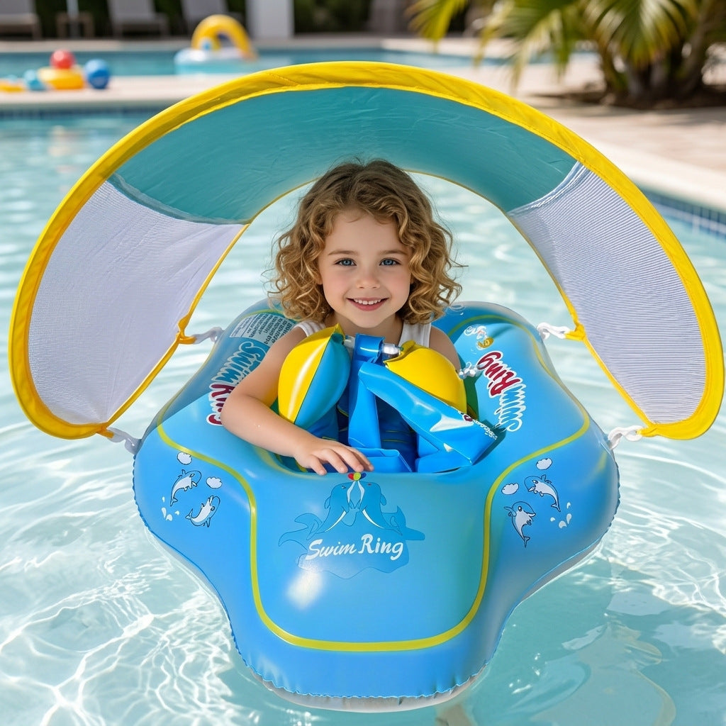 Baby Inflatable Baby Swim Float with Sun Canopy