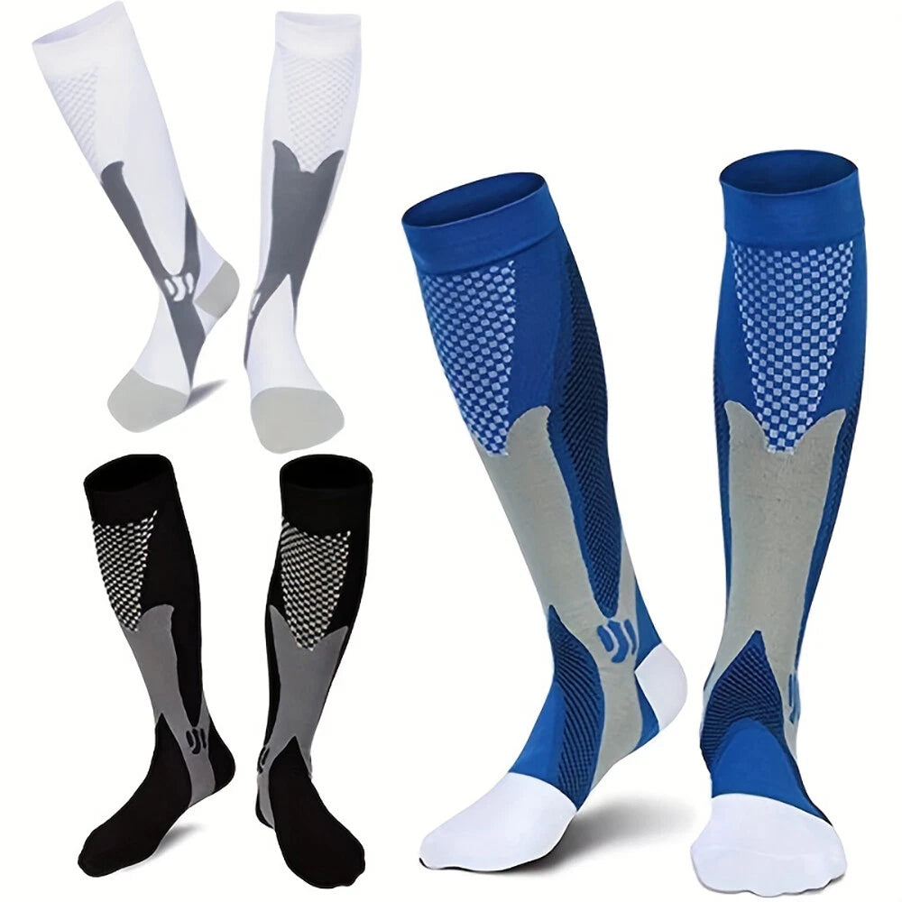 Three-pack of unisex sports compression socks/leg warmers
