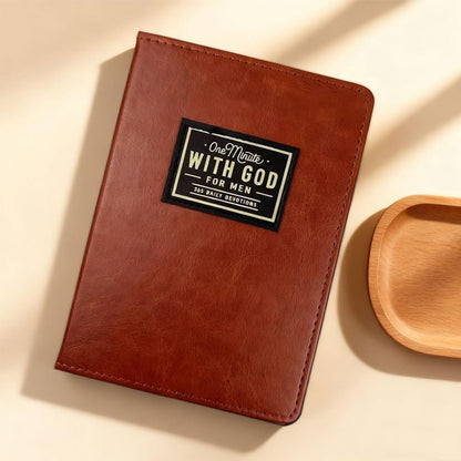One Minute with God for Men 365 Devotions, Brown Faux Leather Flexcover