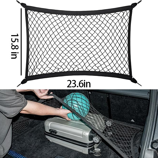 Adjustable Elastic Trunk Mesh Nets with 4pcs ABS Hook