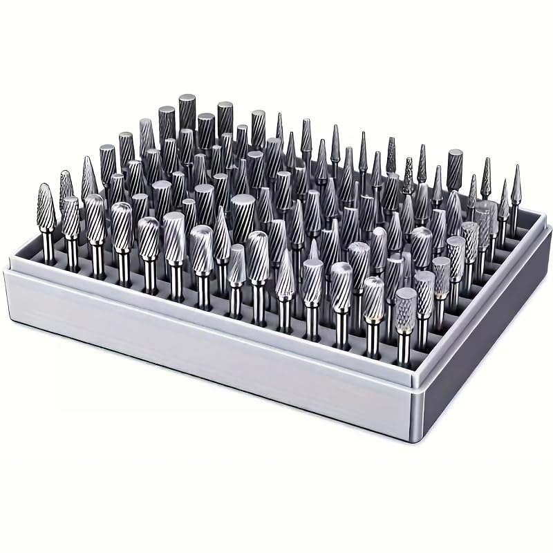20pcs High-Speed Steel Rotating Burrs Knife Set | 10 Kinds of Cutter Head Shape Carving Grinding Head 1/8 "Shank