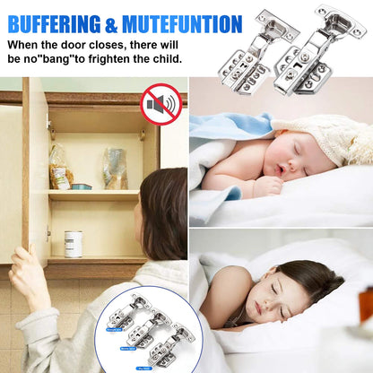 2PCS Overlay Detachable Cabinet Door HydraulicHinges Soft Close Hardware Hinge