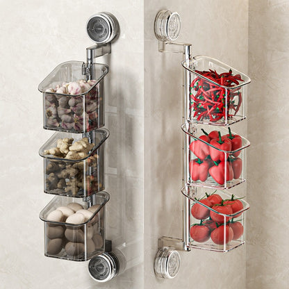 Wall-Mounted Suction Cup Rotating Organizer