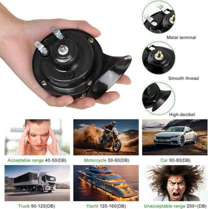 300DB Super Loud Train Horn, 12V Waterproof Auto Electric Snail Horn Replacement