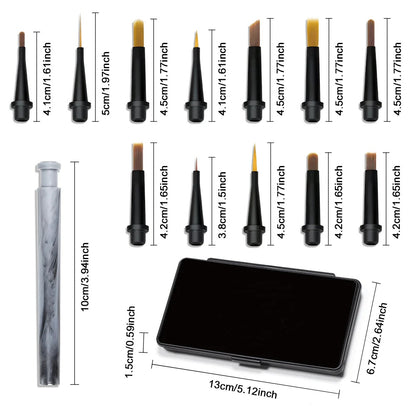 12-Piece Multifunctional Nail Art Brush Set with Storage Case