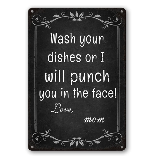 Kitchen Signs Wall Decor Funny Metal Tin Sign