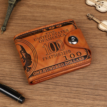 Men Bill Wallet PU Leather Credit Card Photo Holder Bifold Billfold