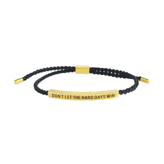 Don't Let The Hard Days Win Handmade Bracelet - Adjustable Titanium Motivational Inspirational Wrap Bracelet for Women Men
