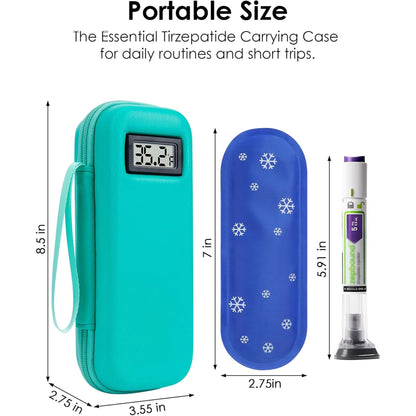 Insulin Cooler Travel Case with Temperature Display - Refrigerated Medicine Cooling Bag with 1 TSA Approved Ice Pack