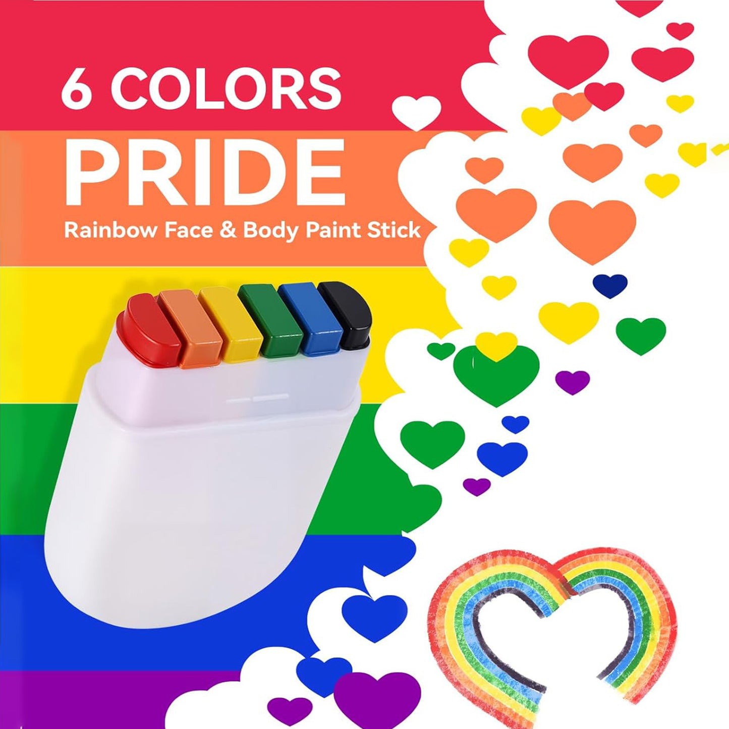 World Cup 2026 Soccer Ball Easy Clean Rainbow Face Paint Kit