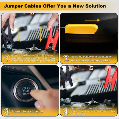 Jumper Cables with Adapter for Dewalt 20V Battery