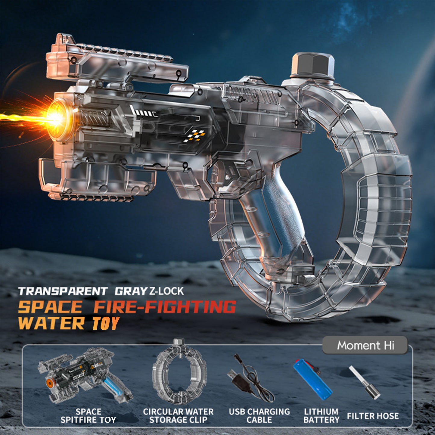 Electric Automatic Transform Water Space Toy with Strobe Lights
