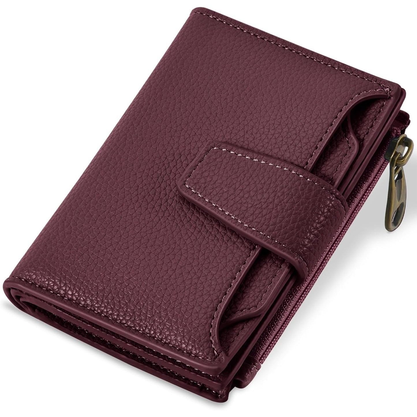 Small Wallet for Women Leather Bifold Compact RFID Blocking