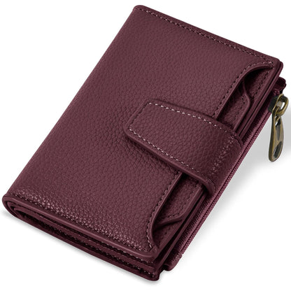 Small Wallet for Women Leather Bifold Compact RFID Blocking