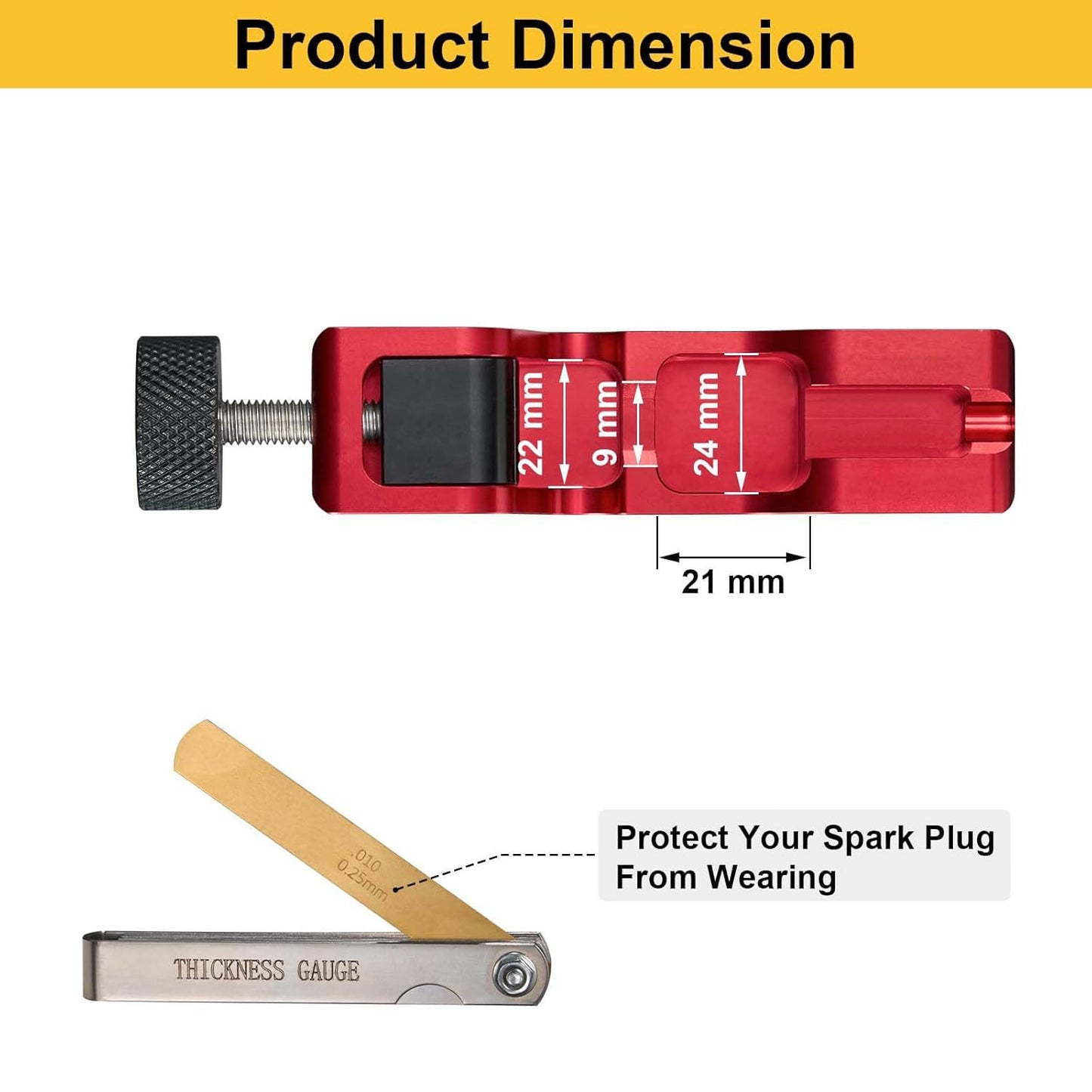 Spark Plug Gap Tool Universal with 32 Blades Steel Feeler Gauge, Compatible with Most Standard Spark Plugs