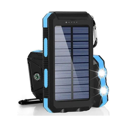 20000mAh Portable Type-C Solar Power Bank for All Cell Phones - Waterproof Battery Pack,  Three Outputs/LED Flashlights
