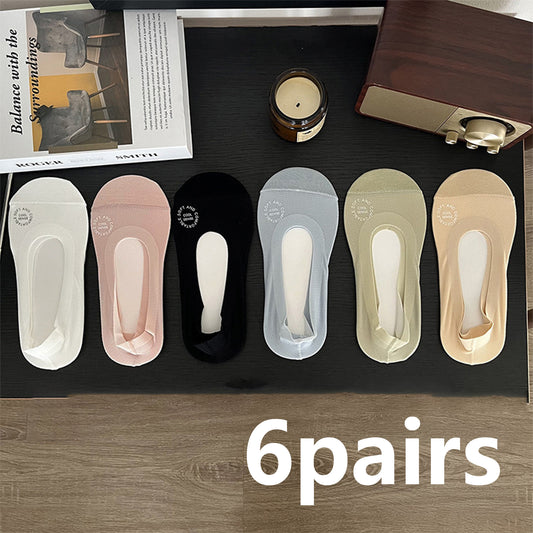 6 Pairs Thin No Show Socks Women Low Cut Invisible Liner Socks