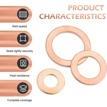 200 PCS Copper Crush Washer Oil Drain Plug Gasket Kit