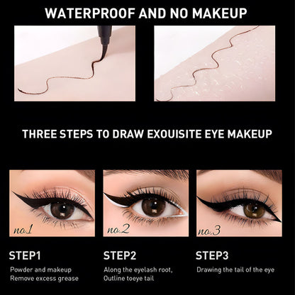 2Pcs Waterproof Liquid Eyeliners - Quick Dry, Anti-Halo & Highly Pigmented
