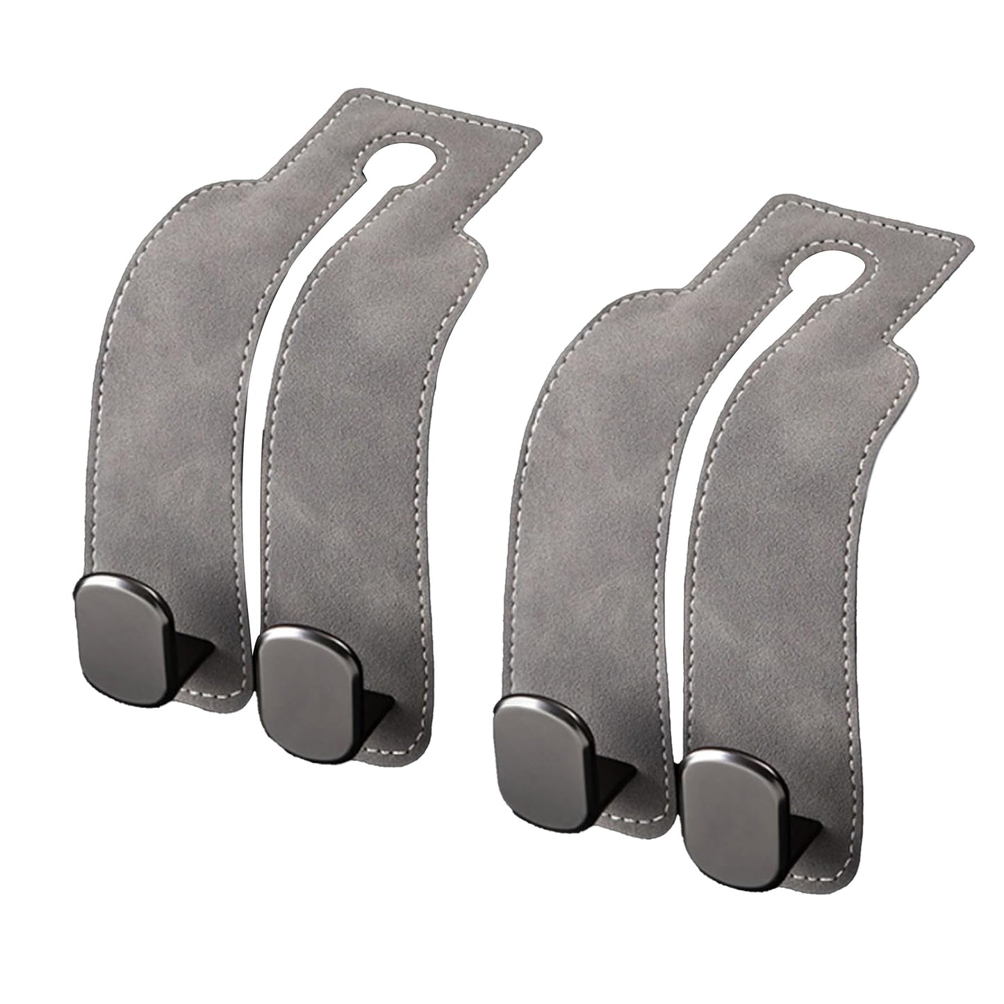 2 Pack Car Headrest Hooks - Premium Leather Seat Holder for Purses and Bags