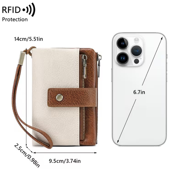 Genuine leather bi-fold card holder