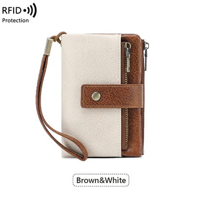 Genuine leather bi-fold card holder