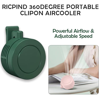 Portable Mini Waist Clip Fan, 360 Degree Clip On Air Cooler