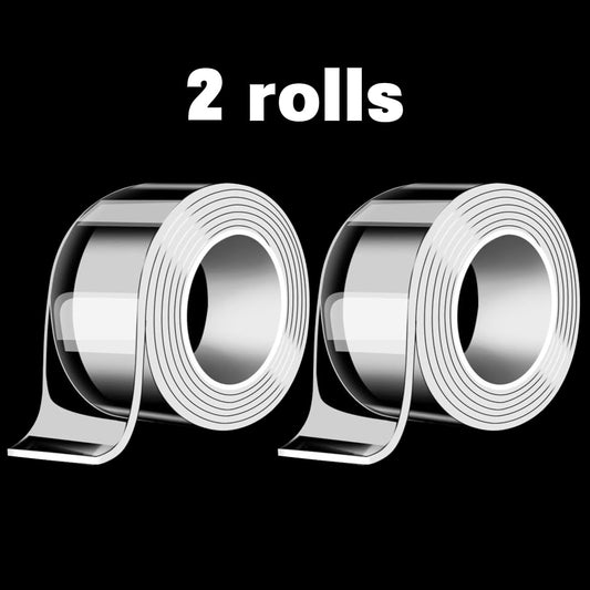 2 Rolls Nano Double Sided Tape, 0.78in x9.84 Feet Removable No Residue, Waterproof Multipurpose Tape